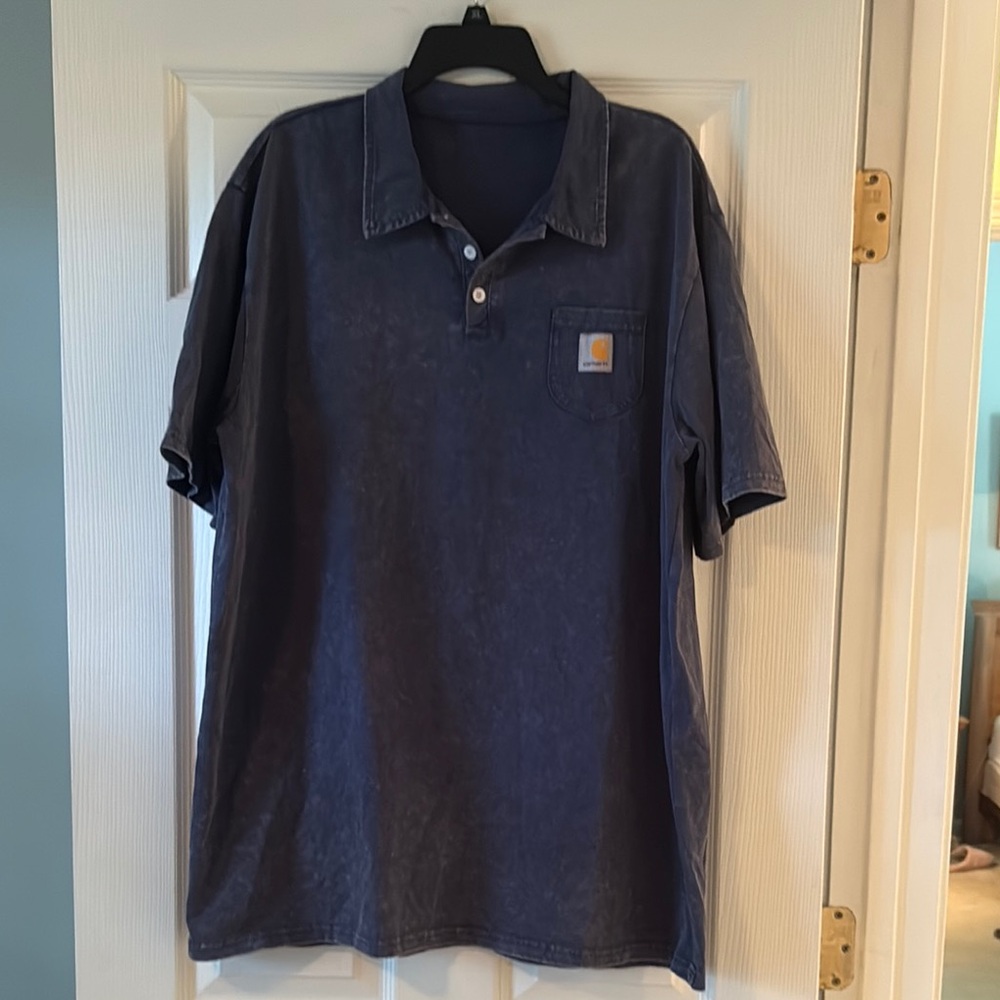Carhartt Blue Polo Shirt Durable Workwear Essential